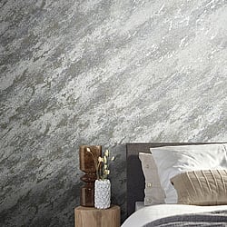 Galerie Wallcoverings Product Code 34901 - Eclectic Wallpaper Collection - Grey/Gold Colours - Plaster look Design