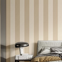 Galerie Wallcoverings Product Code 35963 - Ornamenta Wallpaper Collection - Blue Beige Colours - Wide Stripe Design