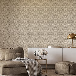 Galerie Wallcoverings Product Code 65190 - Precious Wallpaper Collection - Bronze Brown Colours - Brocade Design