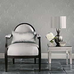 Galerie Wallcoverings Product Code DWP0247-03 - Emporium Wallpaper Collection - Silver Colours - Mehndi Damask Design