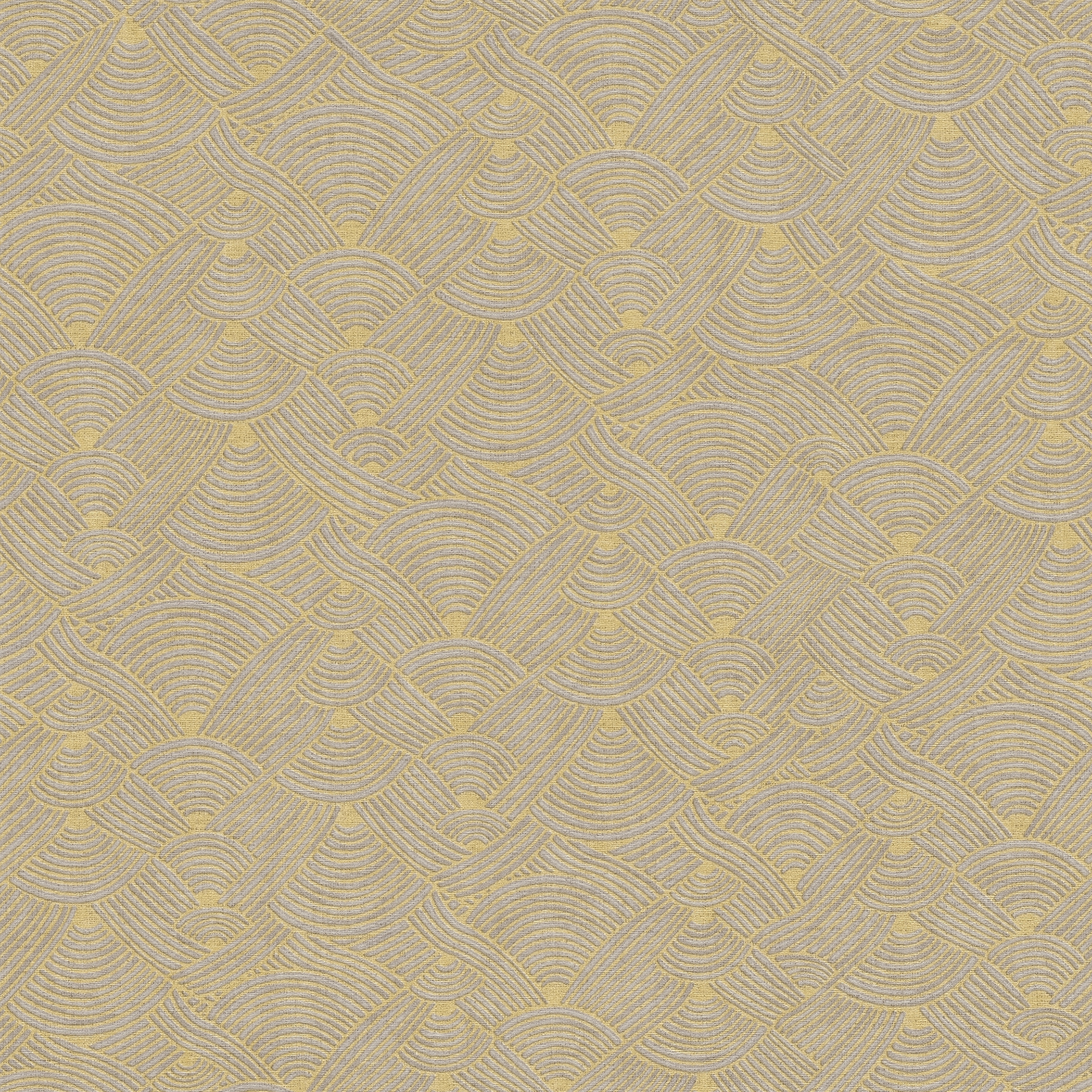 Galerie Wallcoverings Product Code FS72033 - Fusion Wallpaper Collection - Grey Yellow Colours - Geo Swirl Motif Design