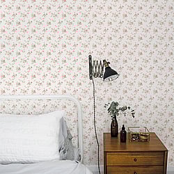 Galerie Wallcoverings Product Code G67897 - Miniatures 2 Wallpaper Collection - Pink White Cream Colours - Medium Rose Trail Design