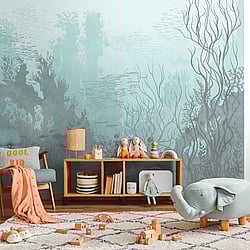 Galerie Wallcoverings Product Code WH45269M - Welcome Home Murals Wallpaper Collection - Blue, Grey, Green Colours - Ocean Depths Design