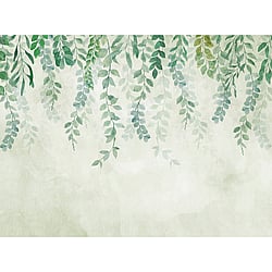 Galerie Wallcoverings Product Code WH45272M - Welcome Home Murals Wallpaper Collection - Cream, Grey, Green Colours - Cascading Botanical Vines Design
