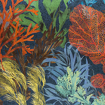 Galerie Wallcoverings Product Code 26733 - Tropical Wallpaper Collection - Blueberry Colours -  
