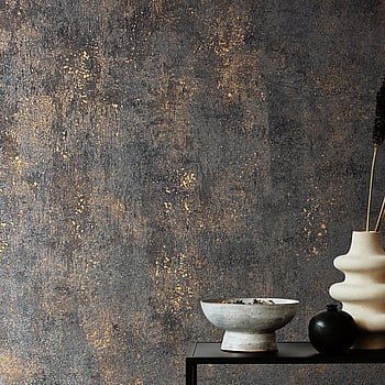 Galerie Wallcoverings Product Code 34270 - New Textures Wallpaper Collection - Black  Copper Colours -  