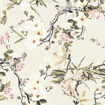 Galerie Wallcoverings Product Code ES31101 - Escape Wallpaper Collection - Cream, Beige, Green, Pink, Brown, Black, Grey, Red Colours -  