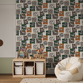 Galerie Wallcoverings Product Code G78560 - Kids & Teens Wallpaper Collection - Dark Green Orange Brown Black Colours -  