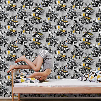 Galerie Wallcoverings Product Code G78571 - Kids & Teens Wallpaper Collection - Yellow Grey Black Silver Colours -  