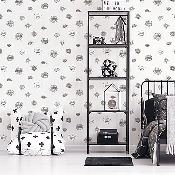 Galerie Wallcoverings Product Code G78579 - Kids & Teens Wallpaper Collection - Black & White Silver  Colours -  