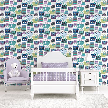 Galerie Wallcoverings Product Code G78583 - Kids & Teens Wallpaper Collection - Purple Turquoise Lime Colours -  
