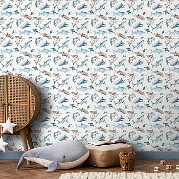 Galerie Wallcoverings Product Code G78592 - Kids & Teens Wallpaper Collection - White Blue Brown Colours -  